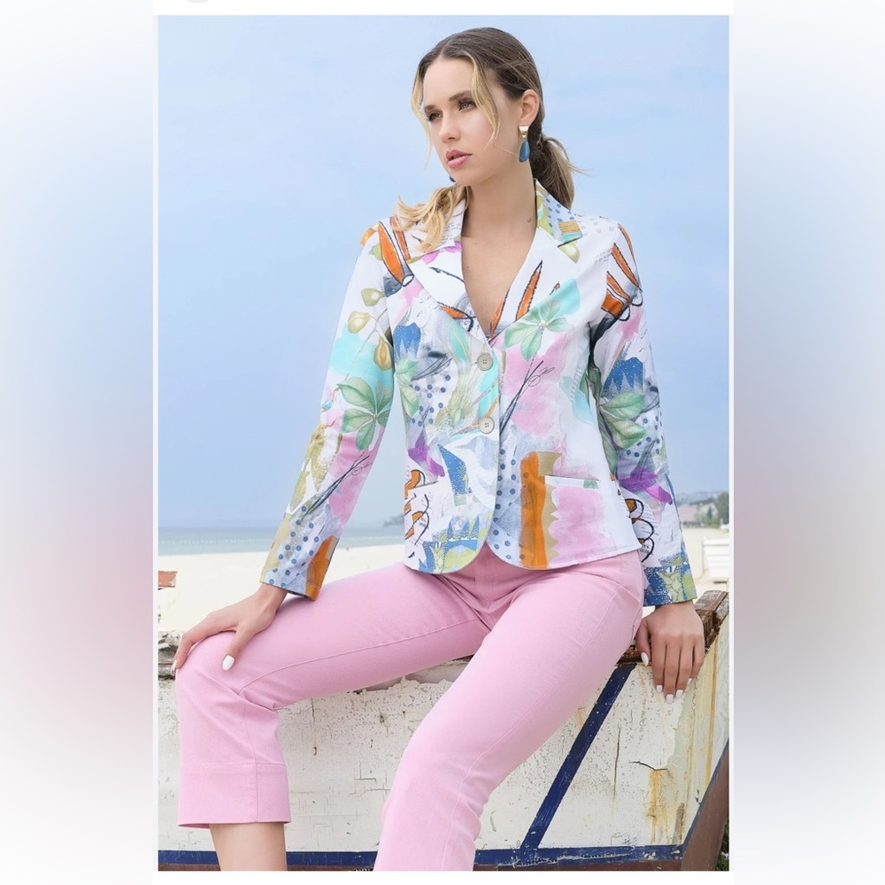 DOLCEZZA Colorful Abstract Women's Blazer/Jacket NWT Size Small